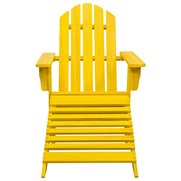 Gelber Adirondack-Gartenstuhl mit Hocker Decsuk (sechs)