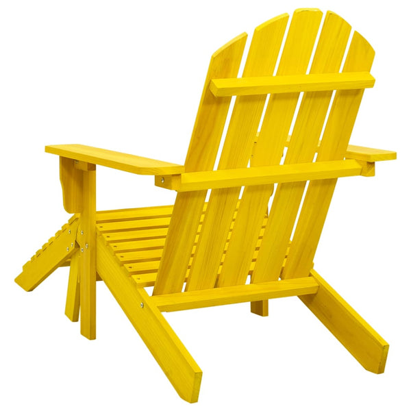 Gelber Adirondack-Gartenstuhl mit Hocker Decsuk (sechs)