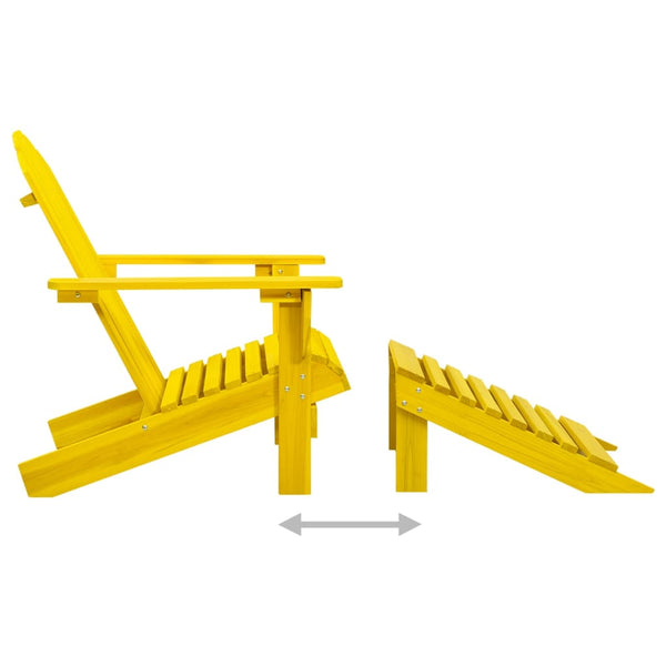 Gelber Adirondack-Gartenstuhl mit Hocker Decsuk (sechs)