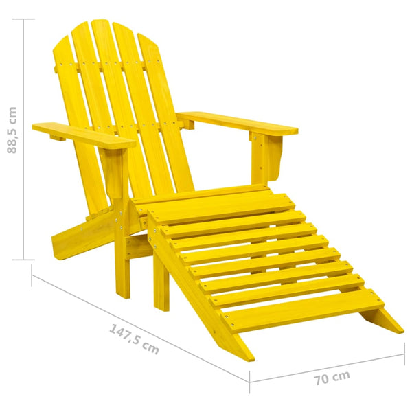 Gelber Adirondack-Gartenstuhl mit Hocker Decsuk (sechs)