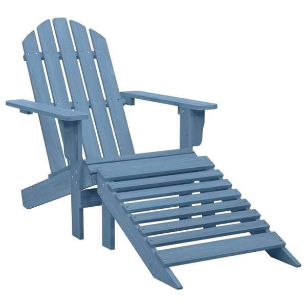 Blauer Adirondack-Gartenstuhl mit Hocker Decsuk (Fichte)