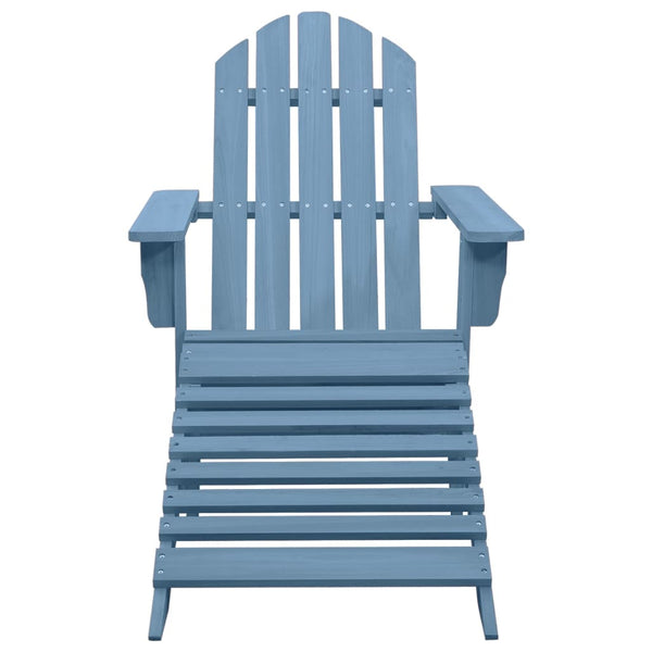 Blauer Adirondack-Gartenstuhl mit Hocker Decsuk (Fichte)
