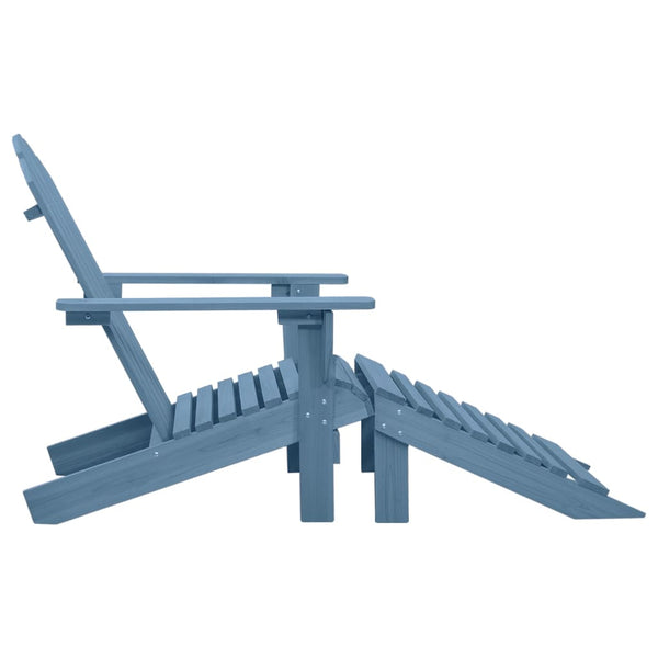 Blauer Adirondack-Gartenstuhl mit Hocker Decsuk (Fichte)