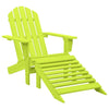 Grüner Adirondack-Gartenstuhl mit Hocker Decsuk Vollholz Fichte