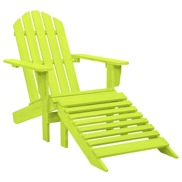 Grüner Adirondack-Gartenstuhl mit Hocker Decsuk Vollholz Fichte