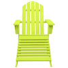 Grüner Adirondack-Gartenstuhl mit Hocker Decsuk Vollholz Fichte
