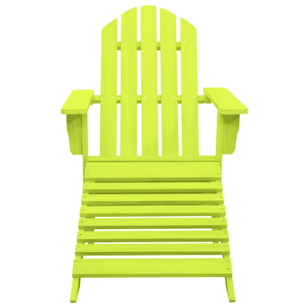 Grüner Adirondack-Gartenstuhl mit Hocker Decsuk Vollholz Fichte