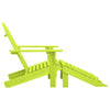 Grüner Adirondack-Gartenstuhl mit Hocker Decsuk Vollholz Fichte
