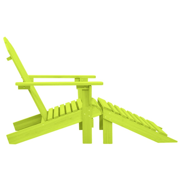 Grüner Adirondack-Gartenstuhl mit Hocker Decsuk Vollholz Fichte