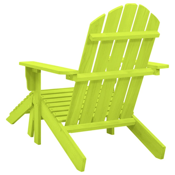 Grüner Adirondack-Gartenstuhl mit Hocker Decsuk Vollholz Fichte