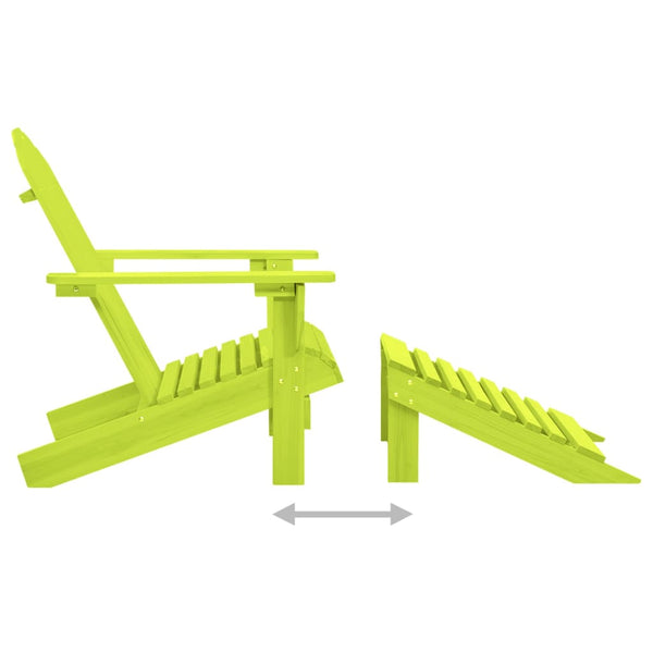 Grüner Adirondack-Gartenstuhl mit Hocker Decsuk Vollholz Fichte