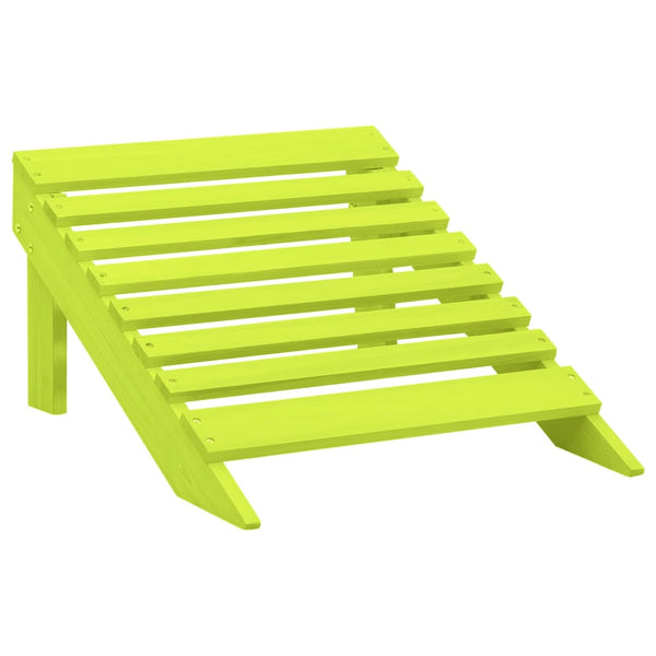 Grüner Adirondack-Gartenstuhl mit Hocker Decsuk Vollholz Fichte
