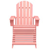 Pinkfarbener Adirondack-Gartenstuhl mit Fußstütze aus Fichtenholz