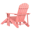 Pinkfarbener Adirondack-Gartenstuhl mit Fußstütze aus Fichtenholz