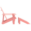 Pinkfarbener Adirondack-Gartenstuhl mit Fußstütze aus Fichtenholz