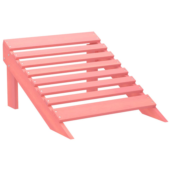 Pinkfarbener Adirondack-Gartenstuhl mit Fußstütze aus Fichtenholz