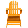 Oranger Adirondack-Gartenstuhl mit Hocker von Decsuk (sechs)
