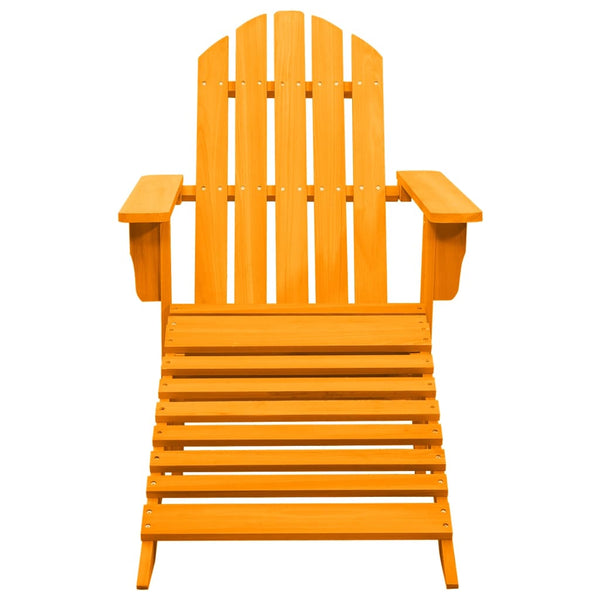 Oranger Adirondack-Gartenstuhl mit Hocker von Decsuk (sechs)