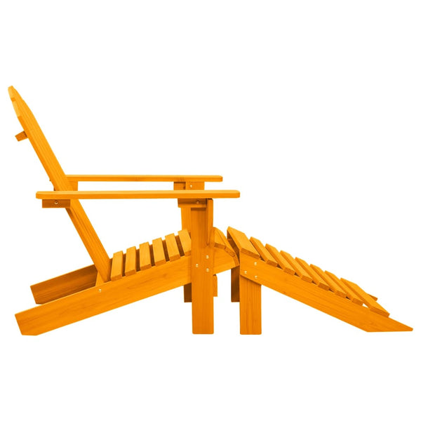 Oranger Adirondack-Gartenstuhl mit Hocker von Decsuk (sechs)