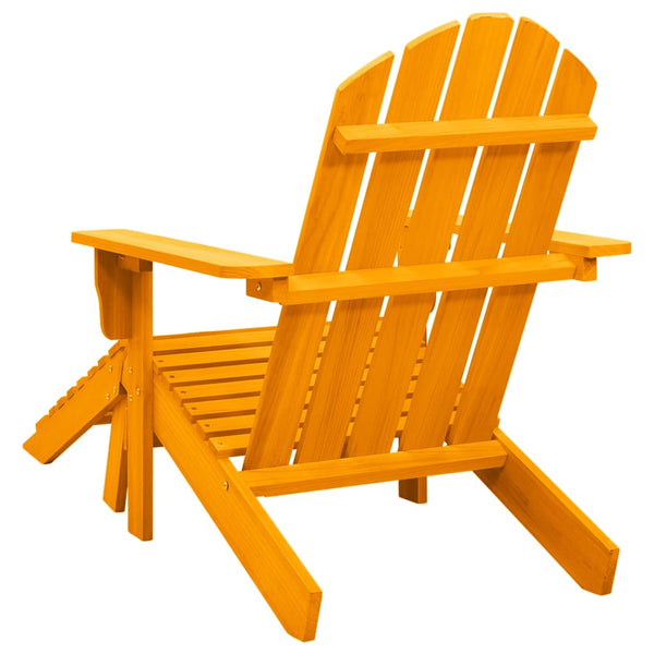 Oranger Adirondack-Gartenstuhl mit Hocker von Decsuk (sechs)