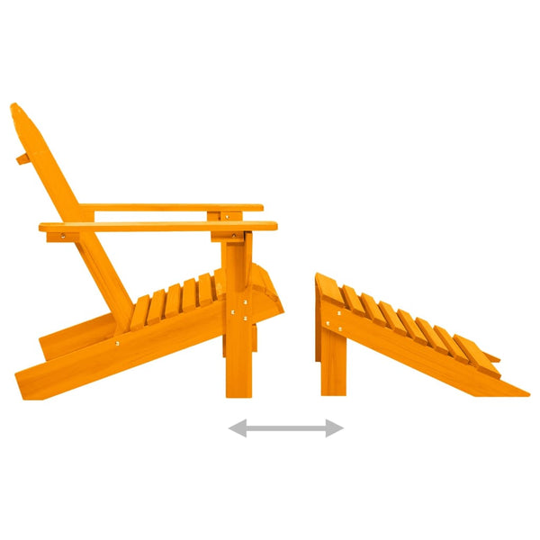 Oranger Adirondack-Gartenstuhl mit Hocker von Decsuk (sechs)