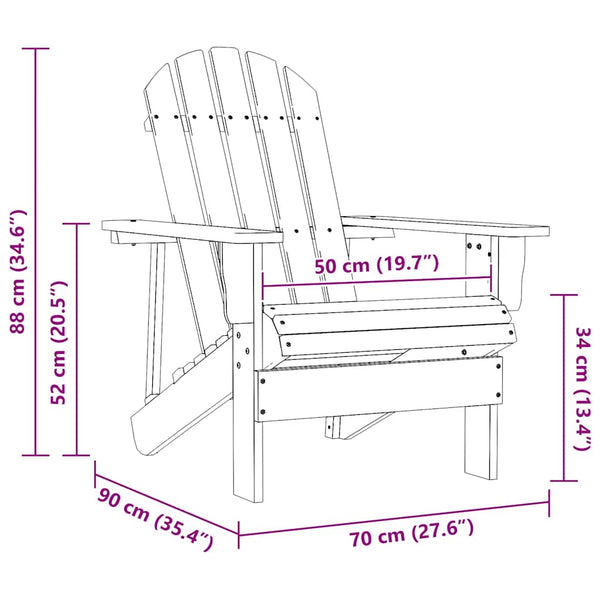 Oranger Adirondack-Gartenstuhl Iacome (Fichte)