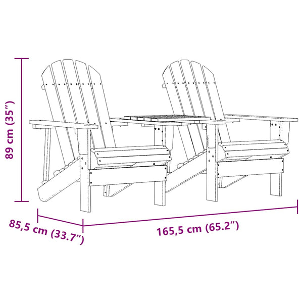 Adirondack-Gartensessel mit Kaffeetisch Kelsey (Fichte)