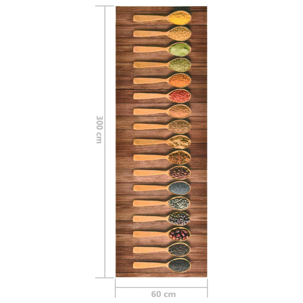 Pestävä lattiamatto spoons Bigan 60x300cm keittiöön
