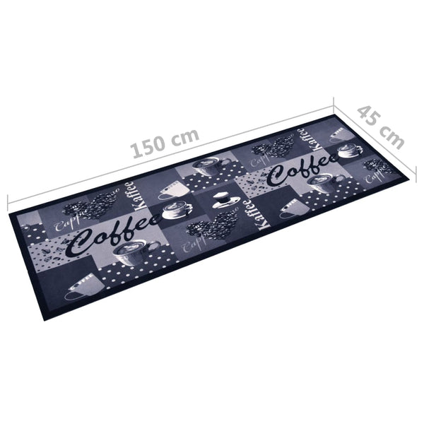 Blauer waschbarer Küchenläufer Bigan 45x150cm (coffee)