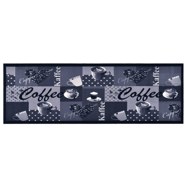 Blauer abwaschbarer Küchenteppich Bigan 60x180cm (Coffee)