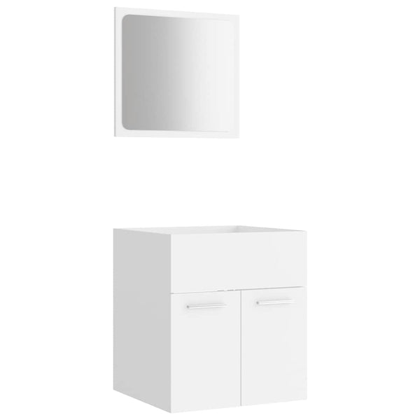 Weißes Badezimmermöbel-Set Dovi (2-teilig Spanplatte)