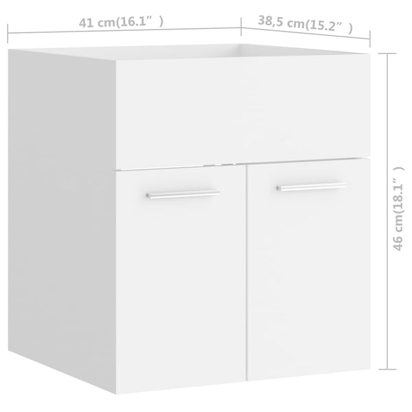 Weißes Badezimmermöbel-Set Dovi (2-teilig Spanplatte)