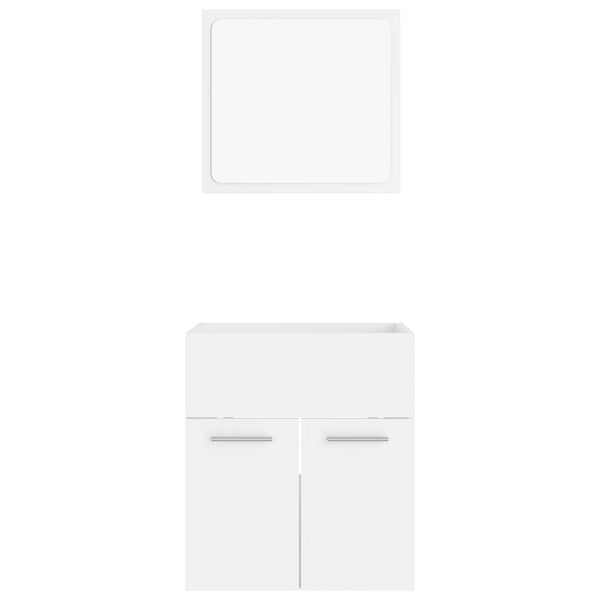 Weißes Badezimmermöbel-Set Dovi (2-teilig Spanplatte)