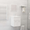 Weißes Badezimmermöbel-Set Dovi (2-teilig Spanplatte)