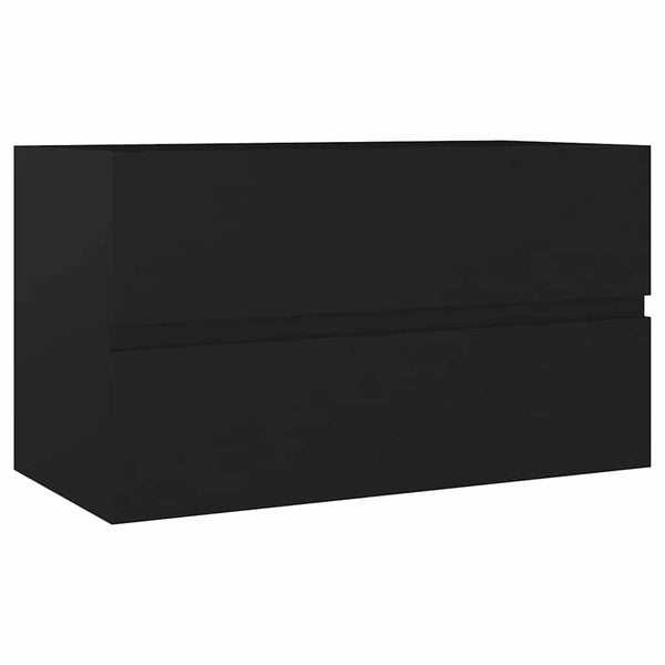 Badezimmermöbel-Set Arames schwarz (2-teilig, Holz)
