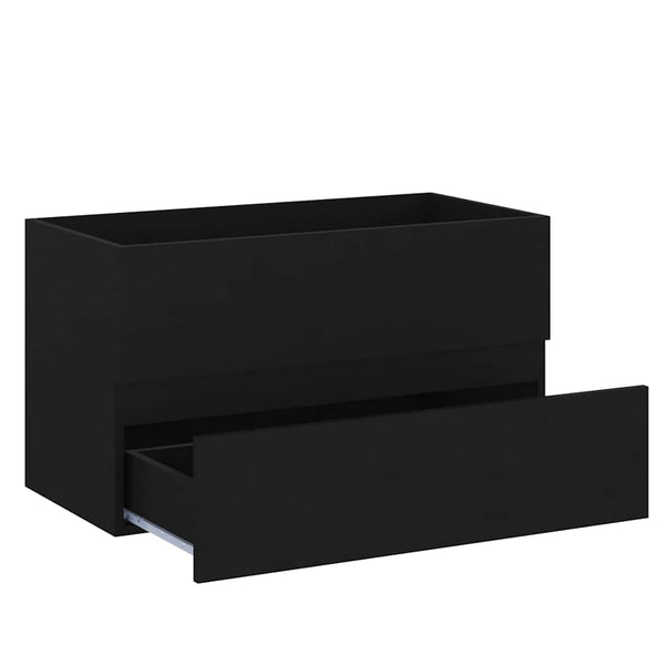 Badezimmermöbel-Set Arames schwarz (2-teilig, Holz)
