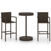 Braune Outdoor-Bar-Set Ulises 3-teilig (Polyrattan)