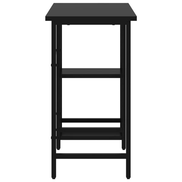 Schwarzer Computertisch Toedor 80x40x72cm (MDF/Metall)