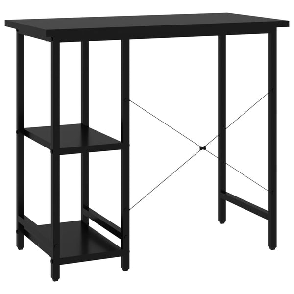 Schwarzer Computertisch Toedor 80x40x72cm (MDF/Metall)