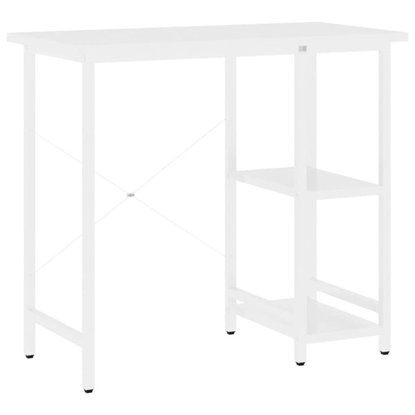 Valkoinen tietokonepöytä Toedor 80x40x72cm (mdf/metalli)
