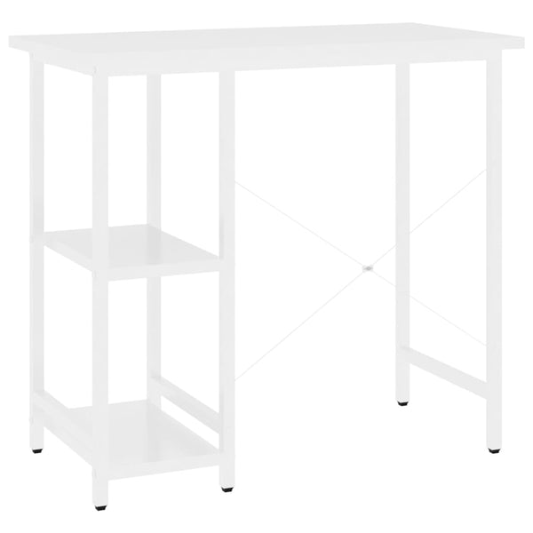 Valkoinen tietokonepöytä Toedor 80x40x72cm (mdf/metalli)