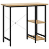 Schwarz-heller Eichenholz Schreibtisch Toedor 80x40x72cm (MDF/Metall)
