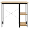 Schwarz-heller Eichenholz Schreibtisch Toedor 80x40x72cm (MDF/Metall)