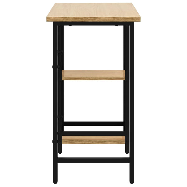 Schwarz-heller Eichenholz Schreibtisch Toedor 80x40x72cm (MDF/Metall)
