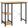 Schwarz-heller Eichenholz Schreibtisch Toedor 80x40x72cm (MDF/Metall)