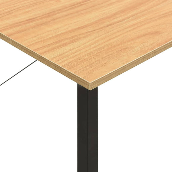 Schwarz-heller Eichenholz Schreibtisch Toedor 80x40x72cm (MDF/Metall)