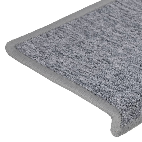 Treppenmatten Dorul, weiß und grau, 65x21x4cm (15 Stück)