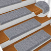 Treppenmatten Dorul, weiß und grau, 65x21x4cm (15 Stück)