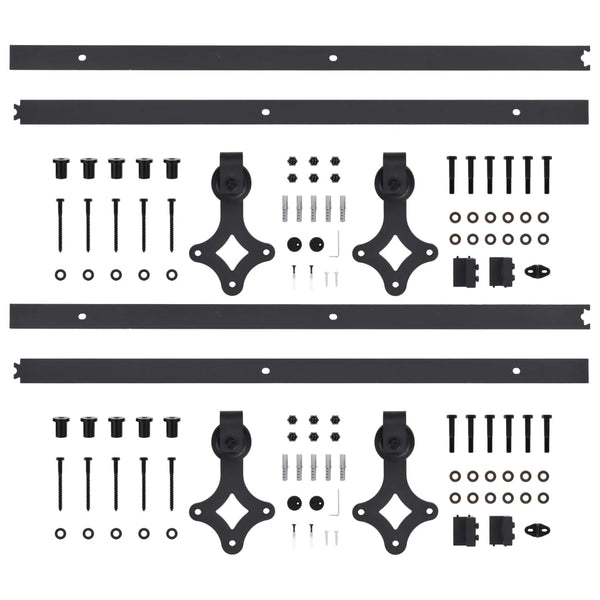 Schwarzes Schiebetür-Montagekit Pahonia 183cm (2 St.)