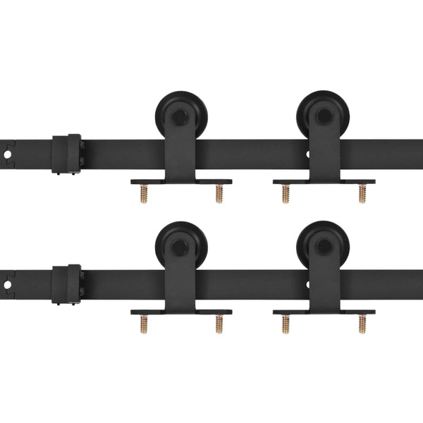 Schwarzes Schiebetür-Montageset Nichiforos 183cm (2 St.)
